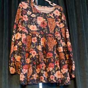 Size 7/8 Floral and Animal Print Kids Dress